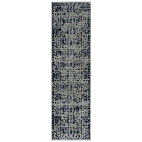 Kaleen Zuma Beach Blue 2 ft. 2 in. x 7 ft. 6 in. Indoor/Outdoor Runner Rug