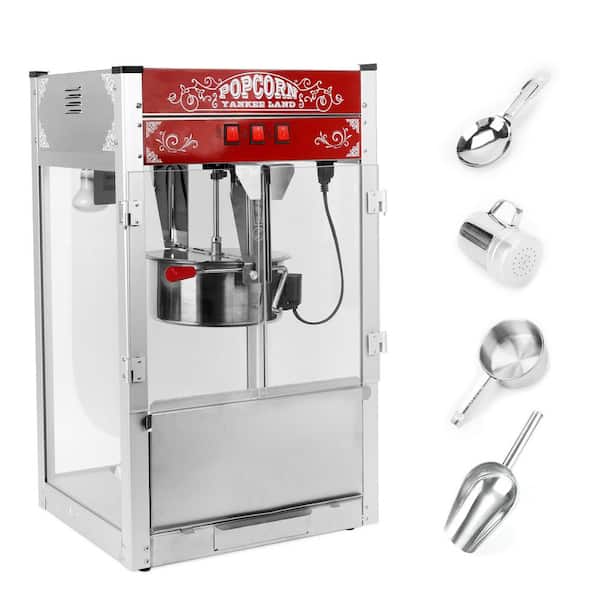 LTMATE 1500 W 16 oz. Red Countertop Popcorn Machine