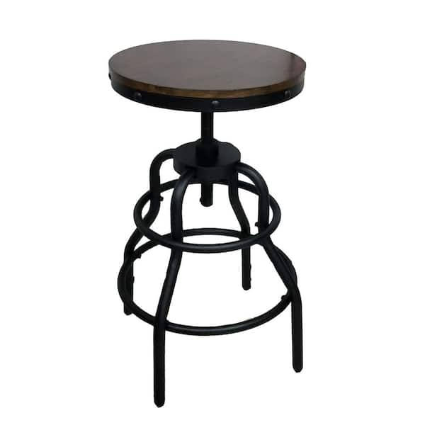 Industrial mansard adjustable 2025 height black bar stool