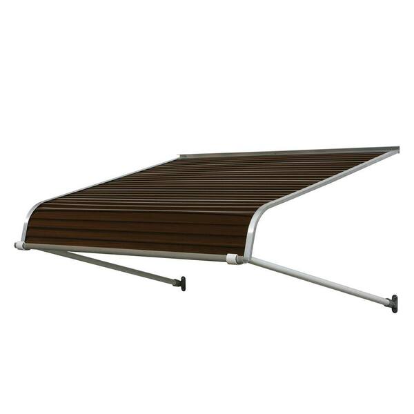 NuImage Awnings 8 ft. 1100 Series Door Canopy Aluminum Fixed Awning (20 in. H x 54 in. D) in Brown