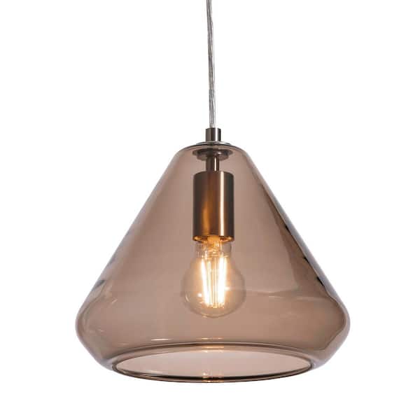 Aspects Armitage 1-Light Satin Nickel Pendant with Glass Shade