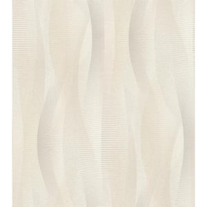 Currin Beige Wave Paper Non-Pasted Textured Wallpaper