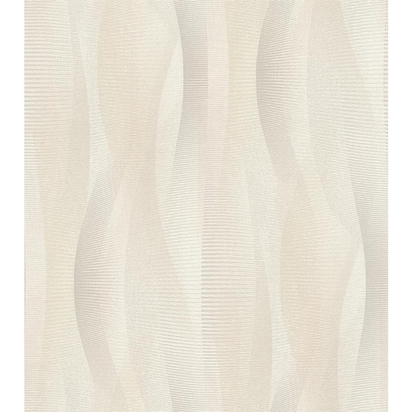Currin Beige Wave Paper Non-Pasted Textured Wallpaper