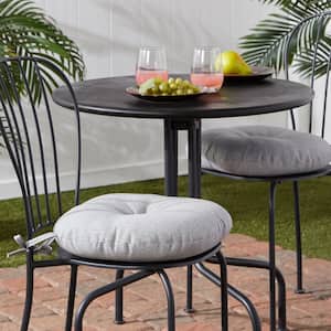 Heather Gray 15 in. Round Outdoor Seat Cushion (2-Pack)