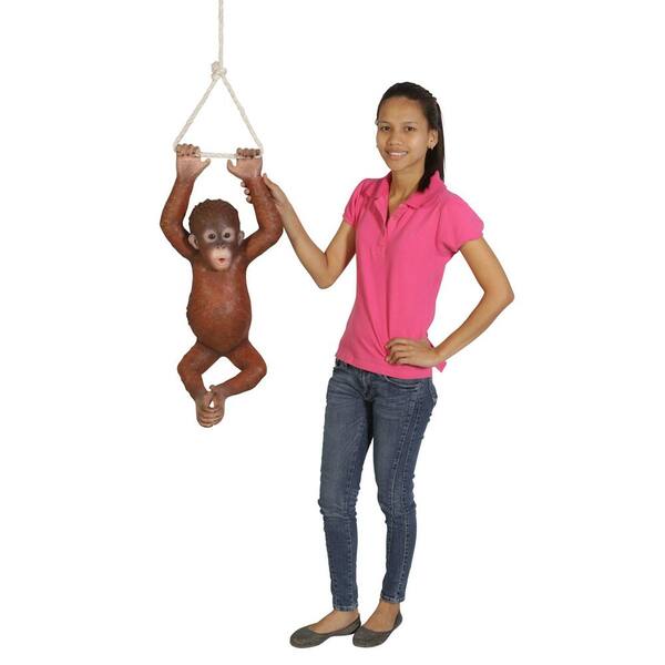 Design Toscano 29 in. H Pongo, The Hanging Baby Orangutan Statue