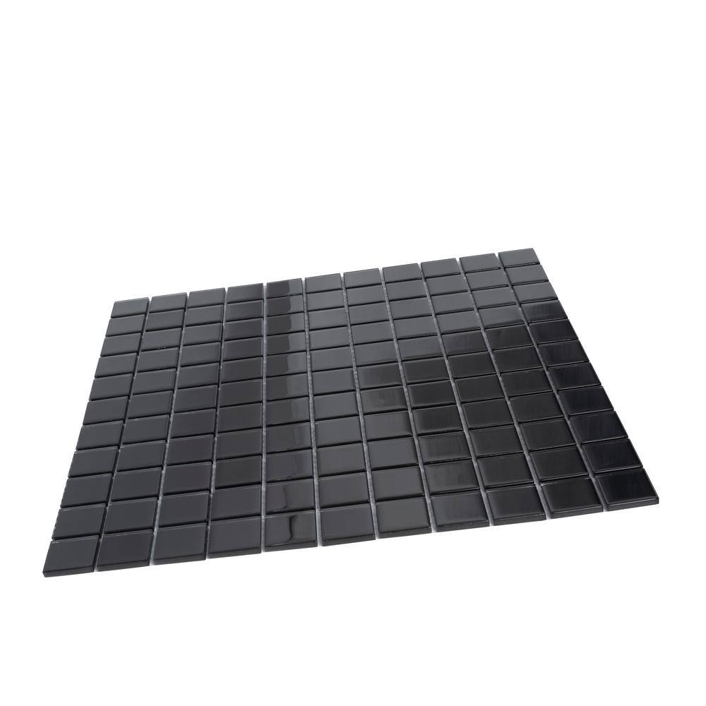 Black Polished Glass Mosaic Tile for Kitchen and Bathroom