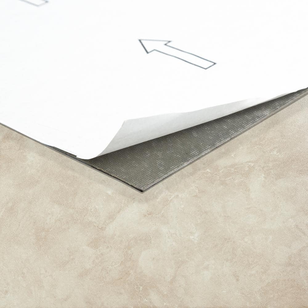 Sterling 12-Inch Self-Adhesive Vinyl Floor Tiles in Carrera Marble