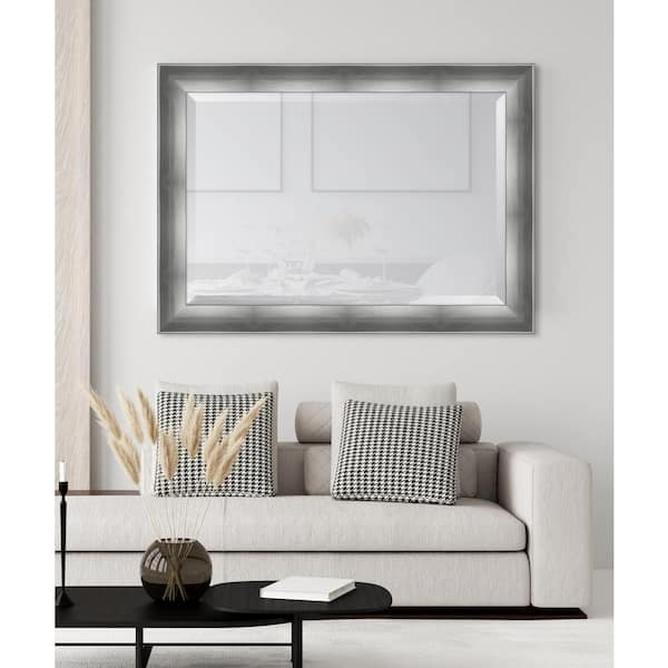 Melissa Van Hise Large Rectangle Silver Beveled Glass Contemporary Mirror (42.5 in. H x 30.5 in. W)