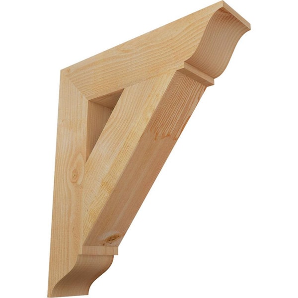 Ekena Millwork 6 in. x 30 in. x 26 in. Douglas Fir Traditional Rough Sawn Bracket