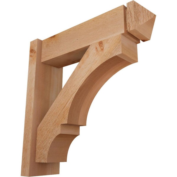 Ekena Millwork 6 in. x 22 in. x 22 in. Western Red Cedar Balboa Arts and Crafts Rough Sawn Outlooker