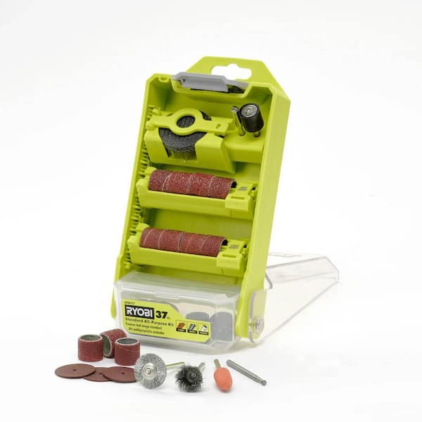 RYOBI Rotary Tool 37-Piece All-Purpose Kit (For Wood, Metal, and Plastic)  A90AS37 - The Home Depot