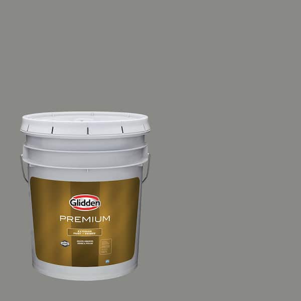 Glidden Premium 5 gal. PPG1010-5 Downpour Flat Exterior Latex Paint