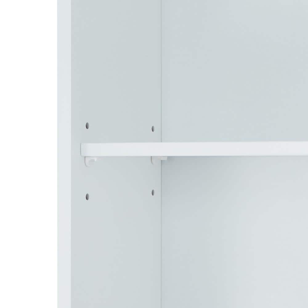 White Wooden Over-the-Toilet Cabinet with Adjustable Shelves