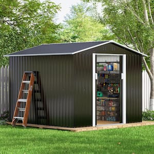 8.4 ft. W x 8.4 ft. D Outdoor Storage Building Metal Storage Shed Garden Tool Storage with Sliding Door (70.56 sq. ft.)