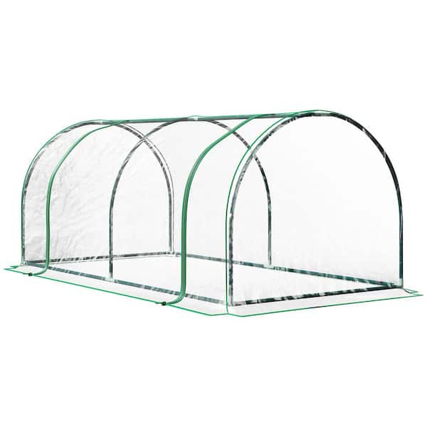 Otryad 7 ft. W x 3 ft. D x 3 ft. H Mini Greenhouse, Waterproof Cloche Cold Frame, Portable Hot House, 4-Zippered Doors