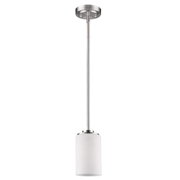 Addison Indoor 1-Light Mini Pendant with Glass Shade in Satin Nickel