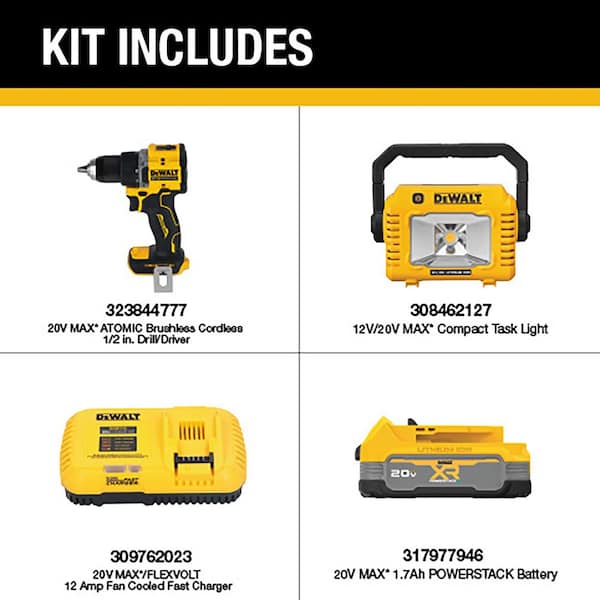 20V MAX Lithium-Ion Cordless Compact Task Light with POWERSTACK 1.7 Ah Battery Pack and Charger