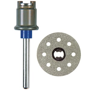 EZ Lock Rotary Tool Mandrel Plus EZ Lock 1-1/2 in. Rotary Tool Diamond Tile Cutting Wheel for Tile and Ceramic Materials