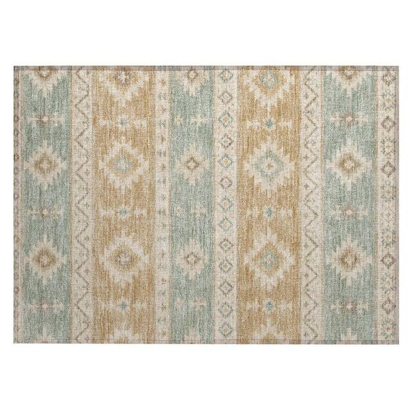 Chantille Machine Washable Indoor/Outdoor Abstract ACN3126 Seafoam 3 ft. x 4 ft. Area Rug