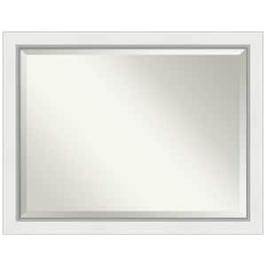 Eva White Silver 45.25 in. x 35.25 in. Bathroom Vanity Mirror