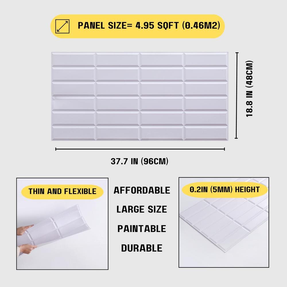 White 3D Textured PVC Decorative Wall Panels for Shower and Bath