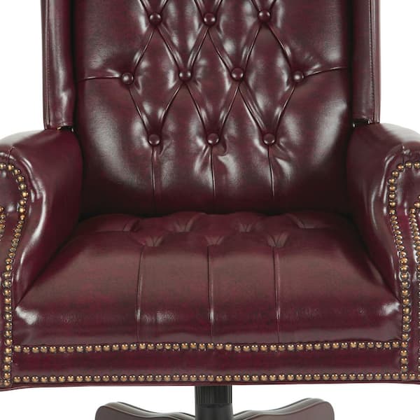 Office Star Burgundy Executive High Back Bonded Leather Chair