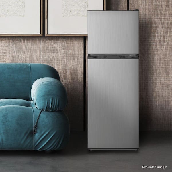 TCL 4.7 cu. ft. 2-Door Mini Refrigerator in Silver with Top