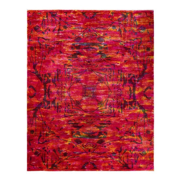 Overdyed Purple 8 ft. x 10 ft. Solid Wool Indoor Area Rug