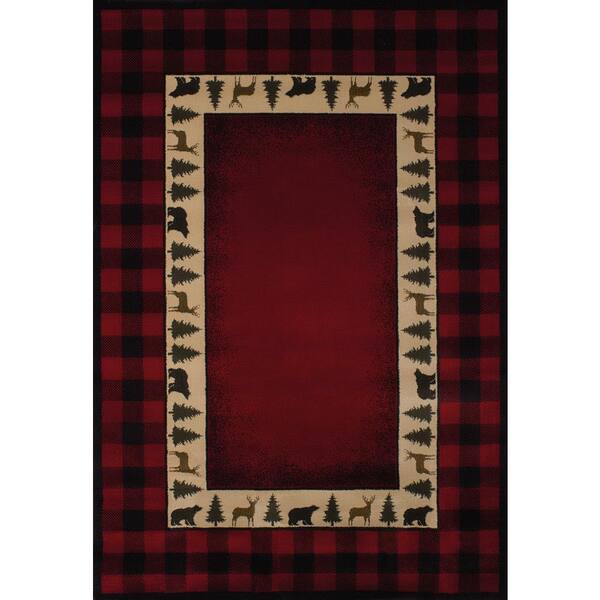 United Weavers Genesis Buffalo Red Crimson 1 ft. 10 in. x 3 ft. 0 in. Abstract Polypropylene Area Rug