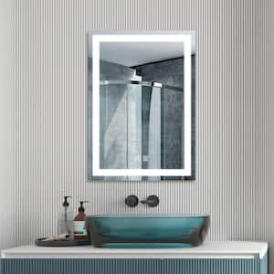 20 in. W x 28 in. H Rectangular Frameless LED Light with 3 Color and Anti-Fog Wall Mounted Bathroom Vanity Mirror