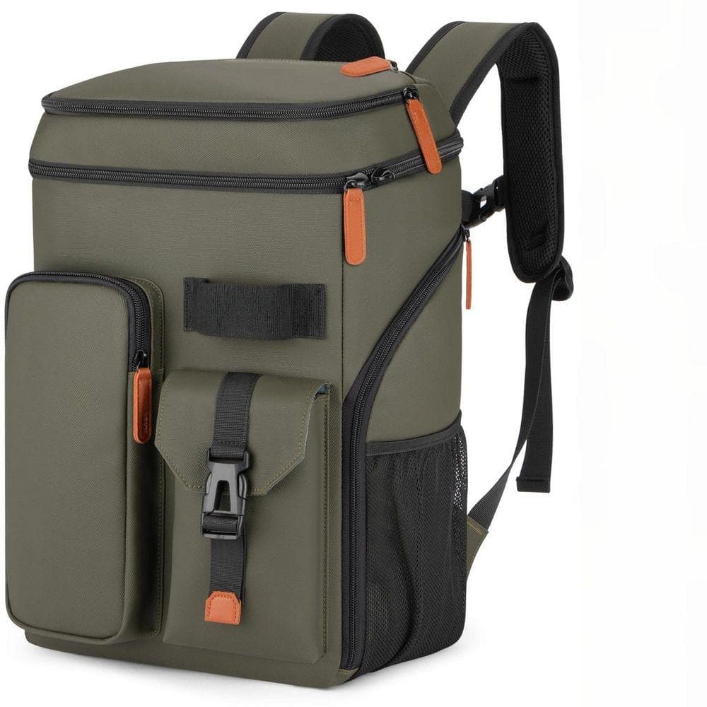 28.8 qt. Soft‑Side Leakproof Insulated Cooler Backpack, Multifunctional Lightweight Cooler Camping Beach Picnic, Green