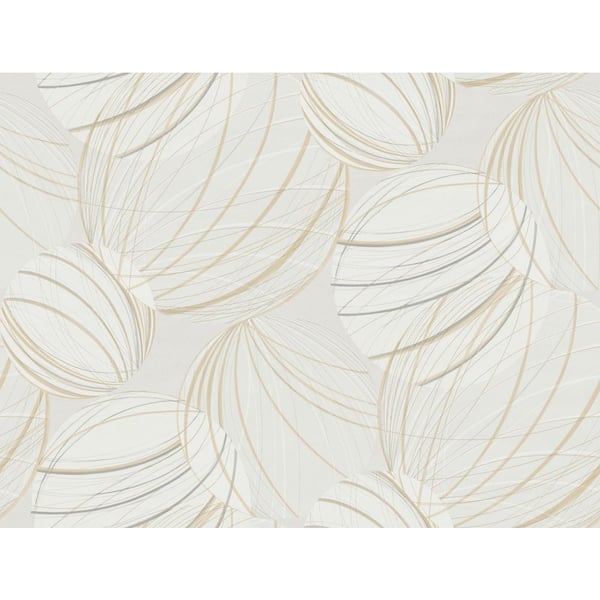 Candice Olson Floating Lanterns Blonde Grey Wallpaper