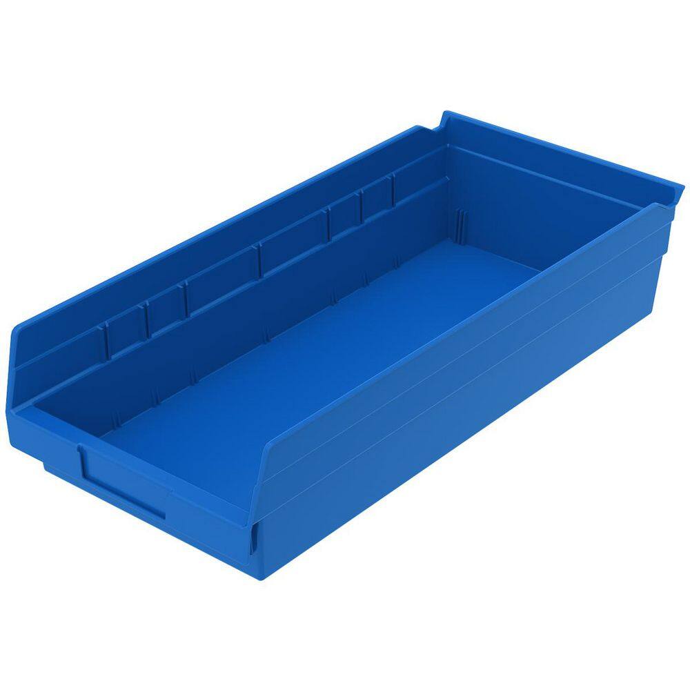 30158 Plastic Storage Shelf Bins, 18 in. D x 8 in. W x 4 in. H, Blue, 12-pack price history on PriceWatchPro