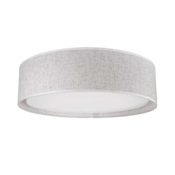 KUZCO Dalton 16 in. 1-Light 24-Watt Beige Integrated LED Flush Mount ...