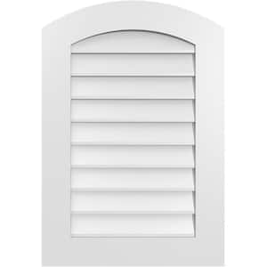 22 in. x 32 in. Arch Top Surface Mount PVC Gable Vent: Functional with Standard Frame