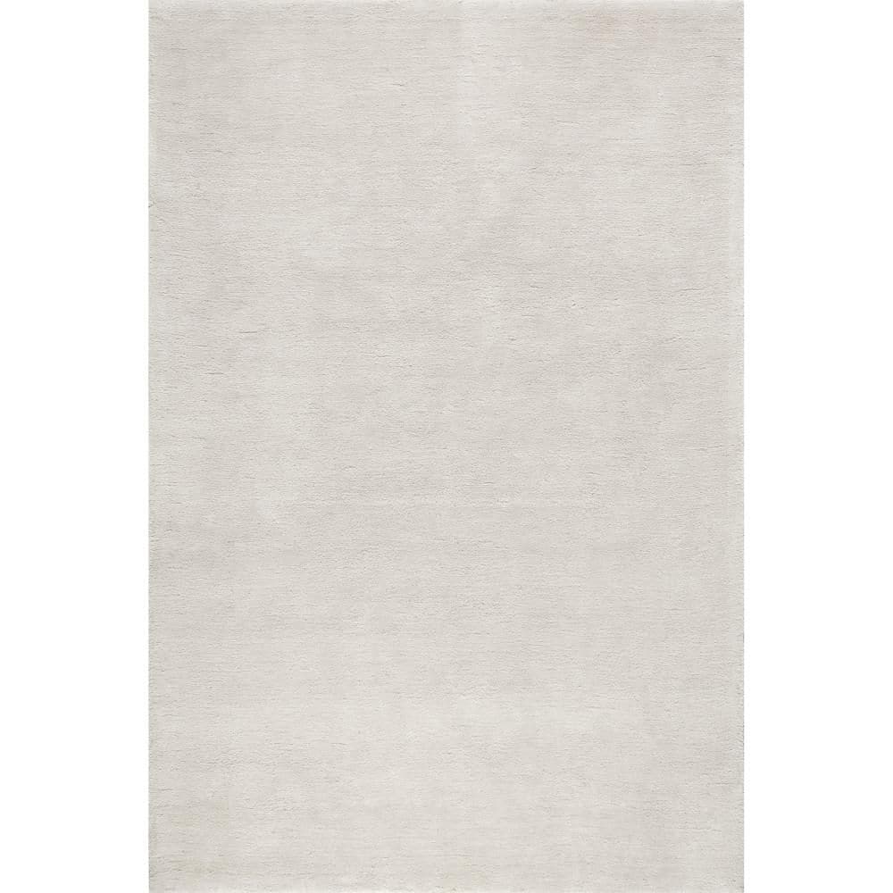 RUGS USA Gaia New Zealand Wool Shag 10 ft. x 14 ft. Ivory Indoor Area ...