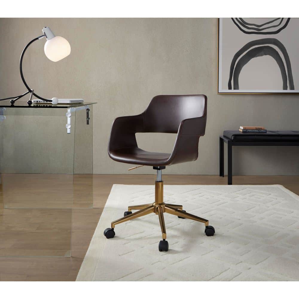 Lumisource Margarite Faux Leather Adjustable Height Task Chair in ...