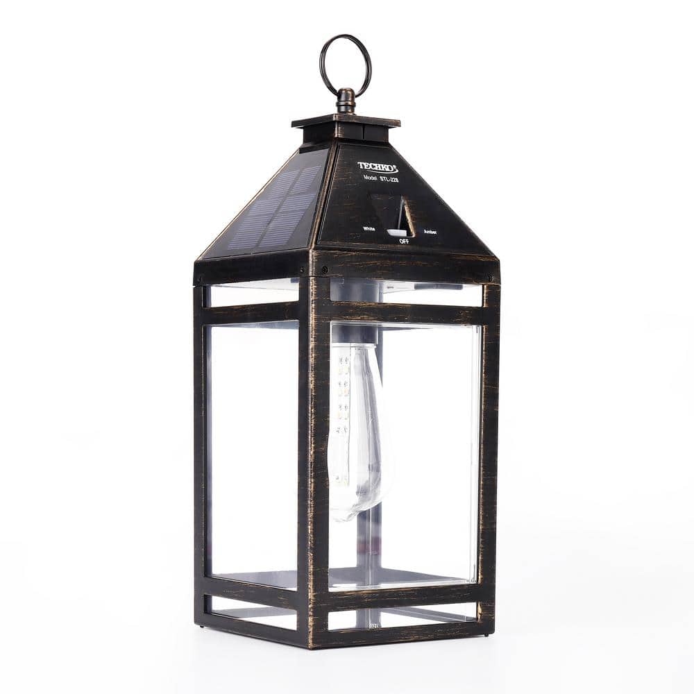 Black Solar LED Portable Hanging Outdoor Lantern