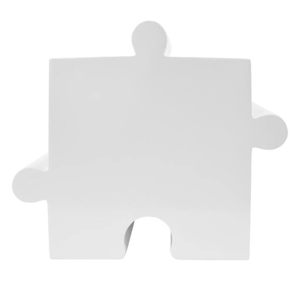 15.75 in. x 15.75 in. White Modular Convex Puzzle Art Side Table