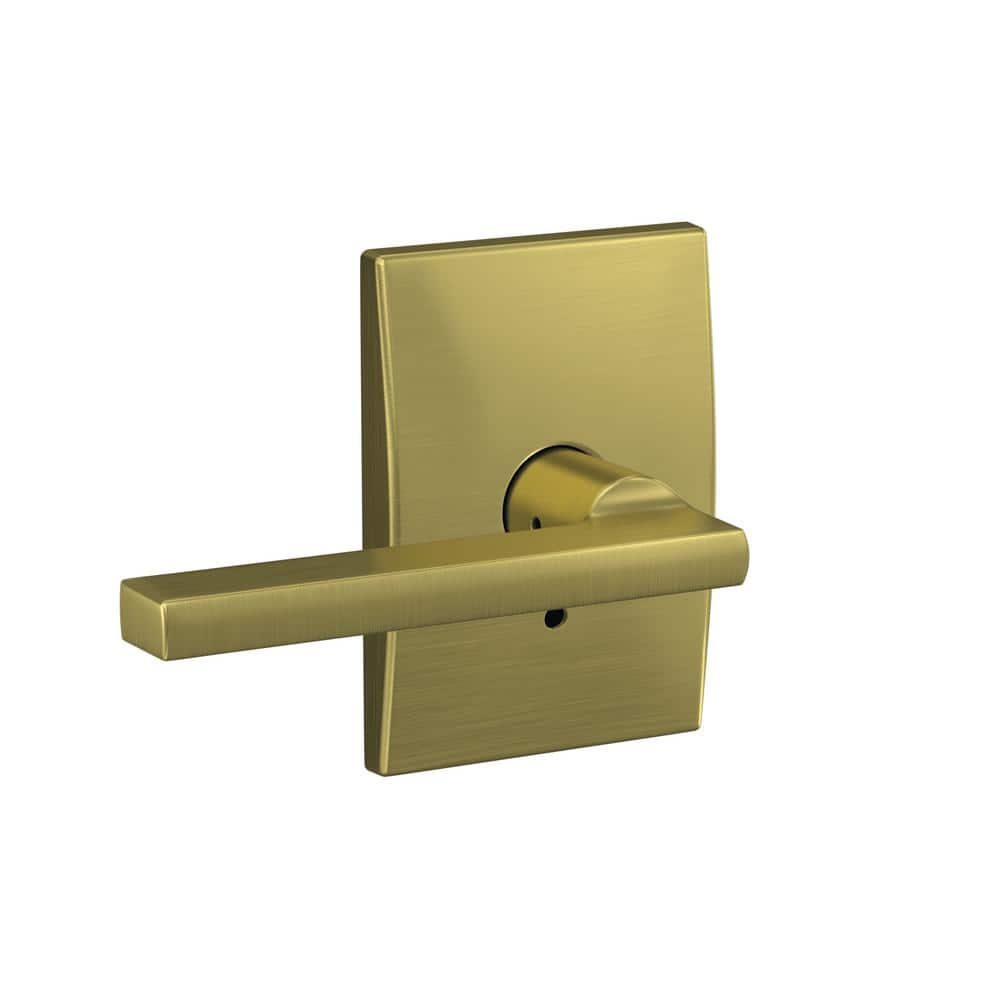 Schlage Custom Latitude Satin Brass Combined Interior Door Handle with  Century Trim FC21 LAT 608 CEN - The Home Depot