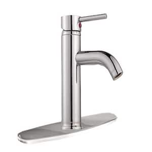 8 in. Widespread Single Hole Bathroom Sink Faucet Plate in Chrome with Single Handle