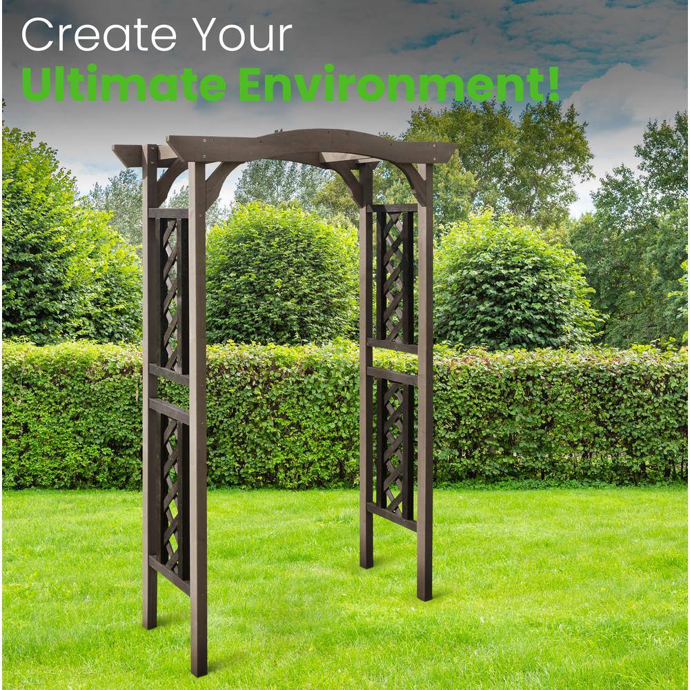 Norfolk Two-Tone Hemlock Wood Garden Arbor with Lattice Sides