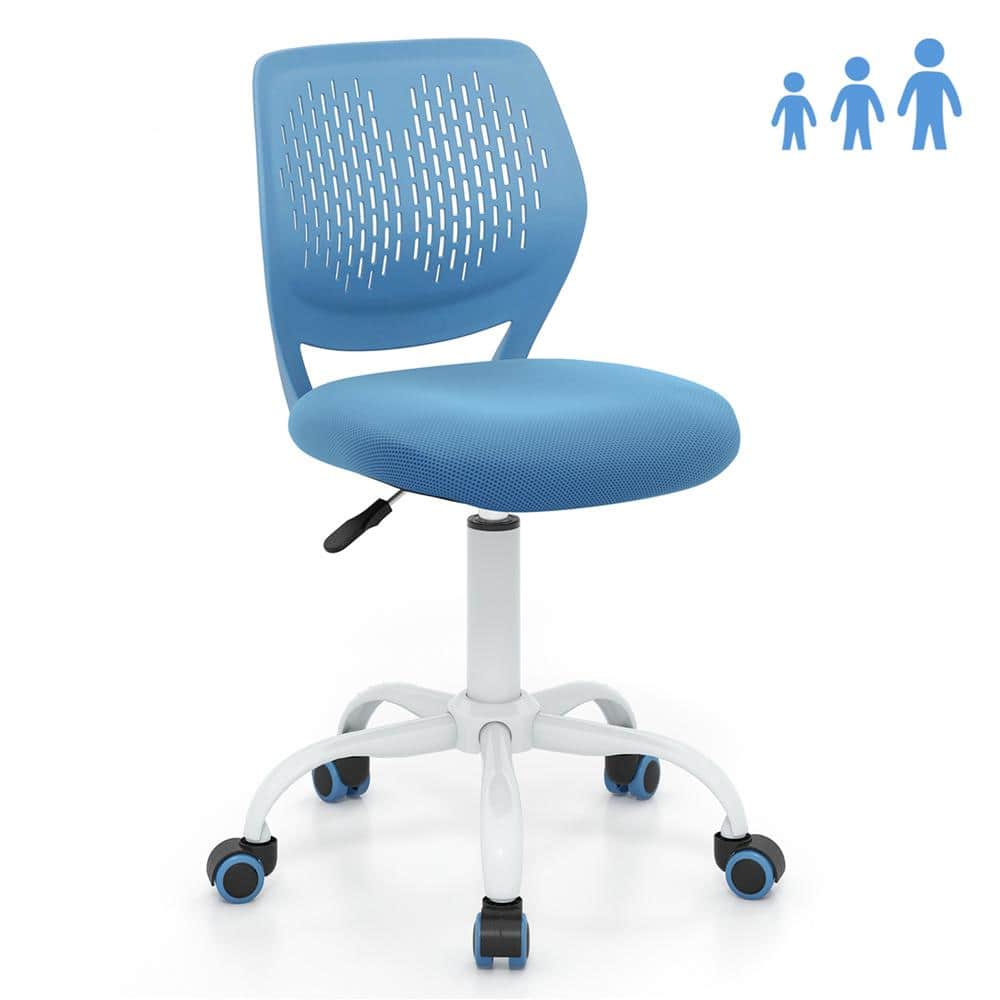 Blue Mesh Adjustable Height Children's Swivel Chair