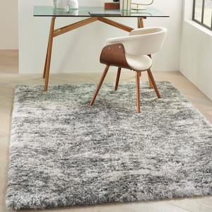 Dreamy Shag Charcoal Grey 4 ft. x 6 ft. Abstract Contemporary Area Rug