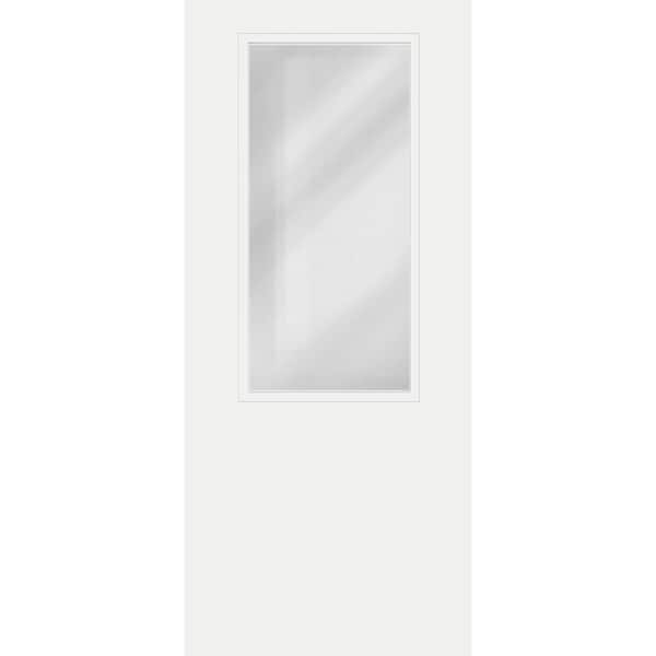 Steves & Sons Legacy 36 in. x 80 in. Universal Handing 2/3 Clear Glass White Primed Smooth Fiberglass Front Door Slab