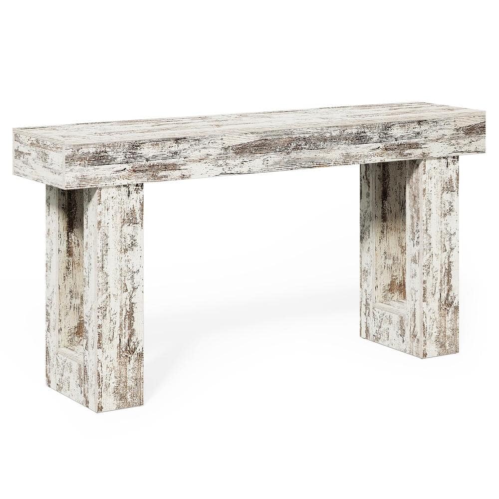 Industrial 63 in. Distressed White Long Wood Console Table price history on PriceWatchPro