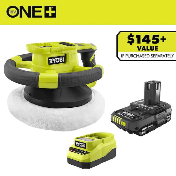 ONE+ 18V Cordless 10 in. Variable Speed Random Orbit Buffer with 2.0 Ah Battery and Charger Kit