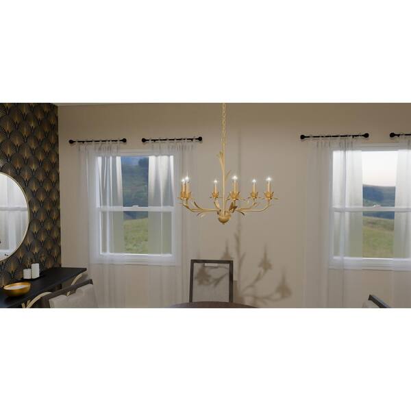 Maria  6900 Quoizel Maria 6-Light Gold Traditional Led, Damp Rated