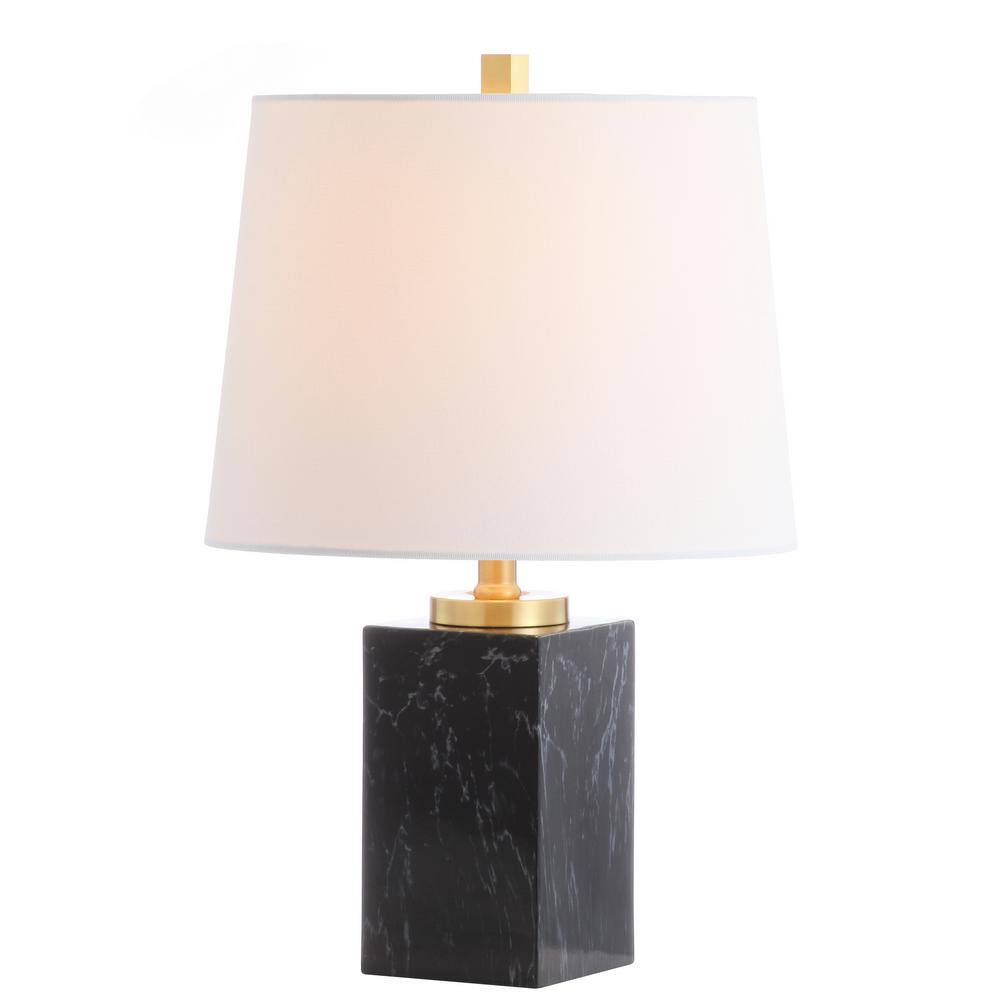 Elegant Black Marble 20.5" Traditional Table Lamp with Brass Accents