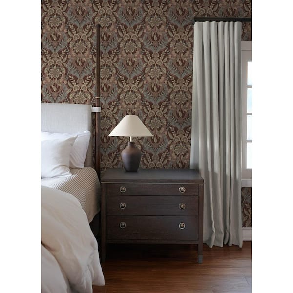 Collins Plum Damask Wallpaper